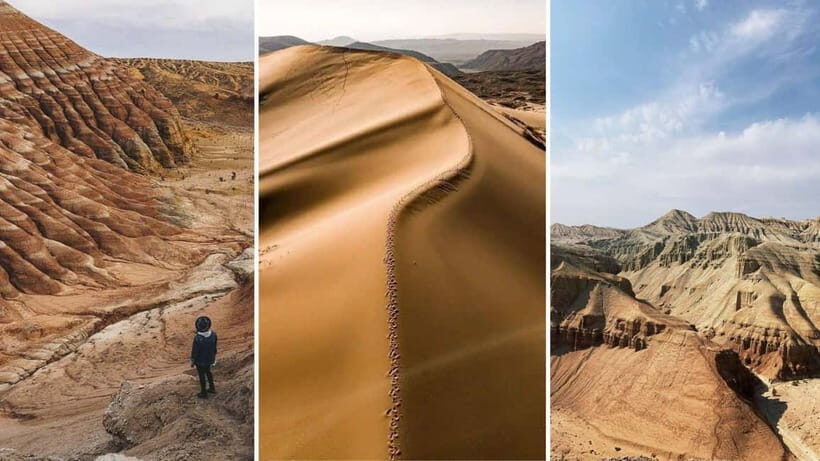 One Day Tour to Altyn-Emel: Singing Dune and Aktau Mountain - Ak-Tau mountains trekking: white slopes, guided walking, and real elevation effort